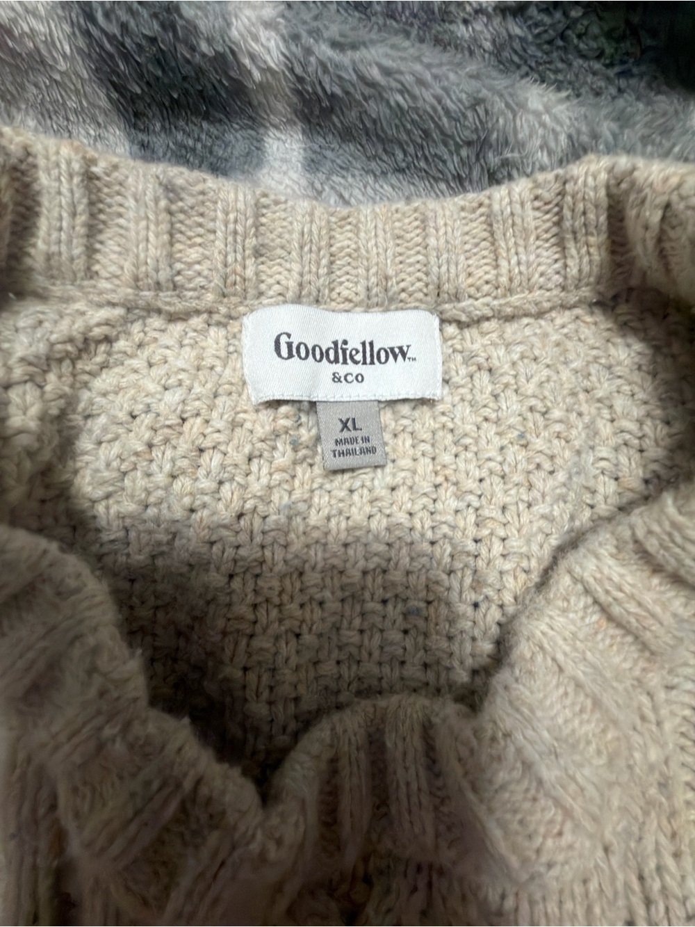 Goodfellow & Co Beige Waffle Knit Pullover